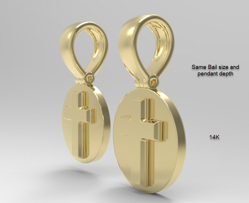 Genuine Large Heavy 14ct 14k 585 Yellow Gold Full Solid Heavy Cross Pendant