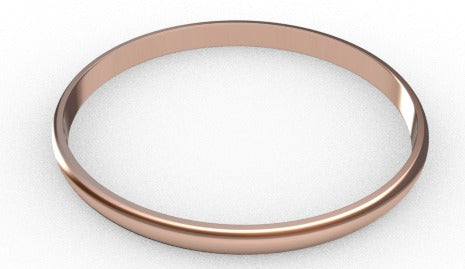 Genuine 9ct 9kt FULL SOLID Yellow, Rose or White gold 6mm wide half round Bangle 65mm x 57mm Oval Bangle 2.5mm thick