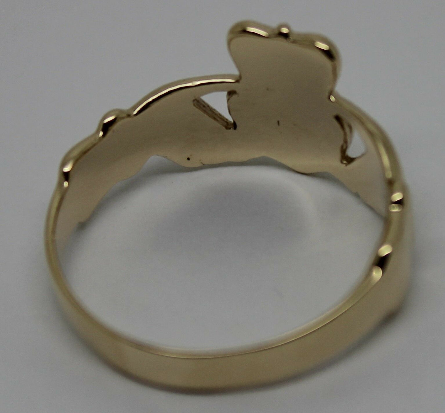 Genuine Solid 9ct 9kt Heavy Yellow, Rose or White Gold Extra Large Irish Claddagh Ring - Choose your size