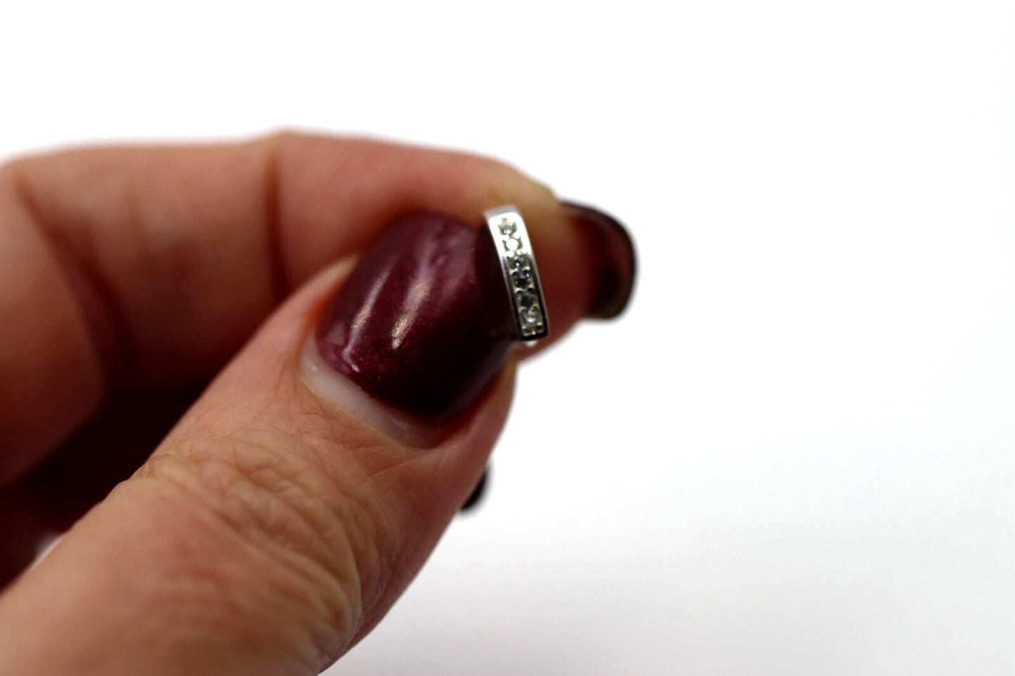 Genuine Sterling Silver 925 Bail Bale With Cubic Zirconias 10.6mm