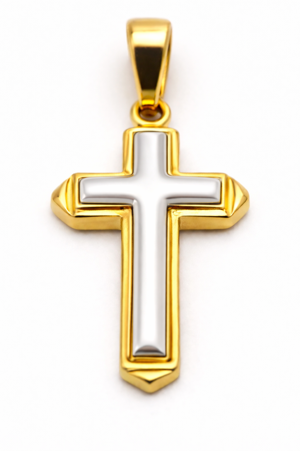 Kaedesigns New Genuine New 9ct 9K 375 Yellow & White Gold Heavy Cross Pendant
