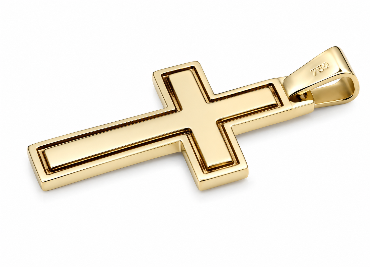 Solid 18ct 18k Yellow Gold Cross Pendant 750 Hallmarked Christian Cross Pendant