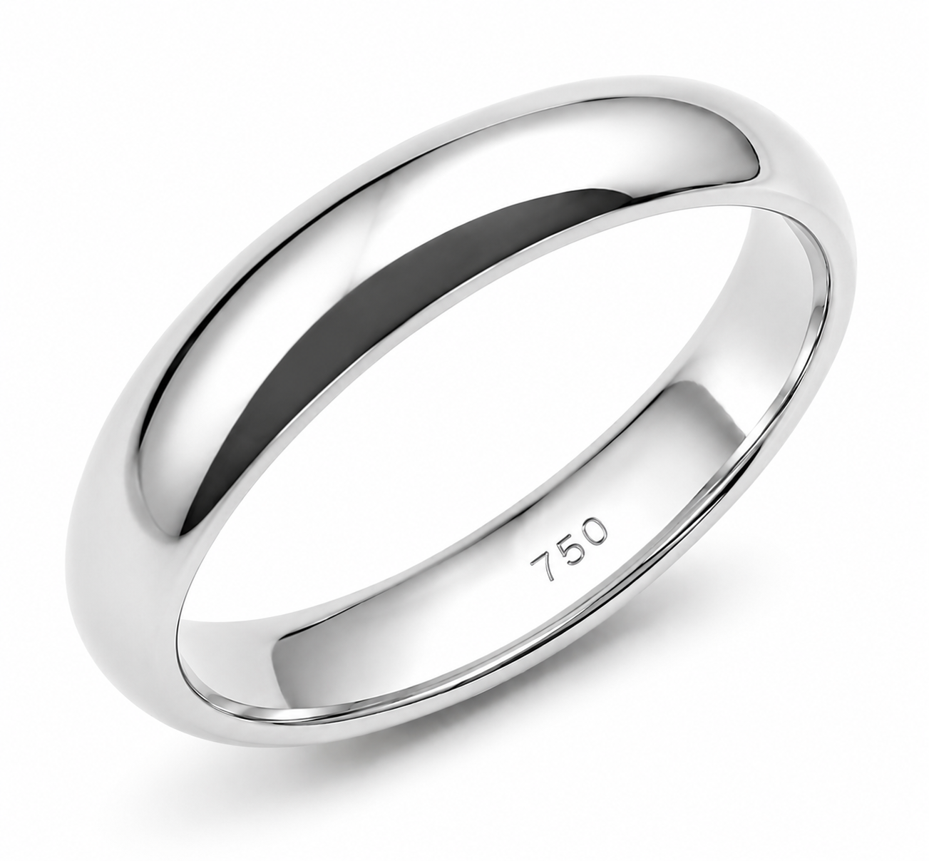 Genuine 18ct 18k 750 White Gold 4.5mm Wide Wedding Band - Choose your ring size H to P (Copy)