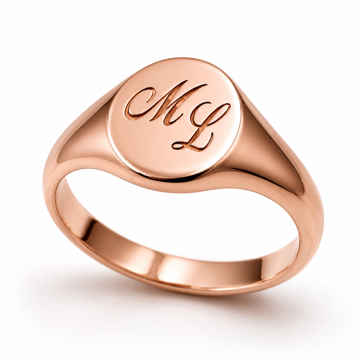 Genuine Solid 9ct 9K 375 Yellow Gold Oval Signet Ring 9mm x 7mm + Engraving of 2 initials - Choose your size