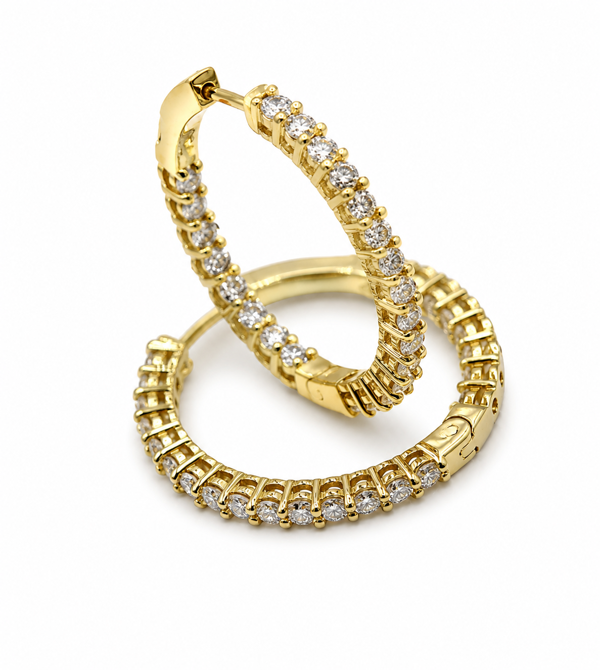 Kaedesigns, Genuine 18ct 750 Yellow Gold Lab Grown Diamond Hoop Earrings