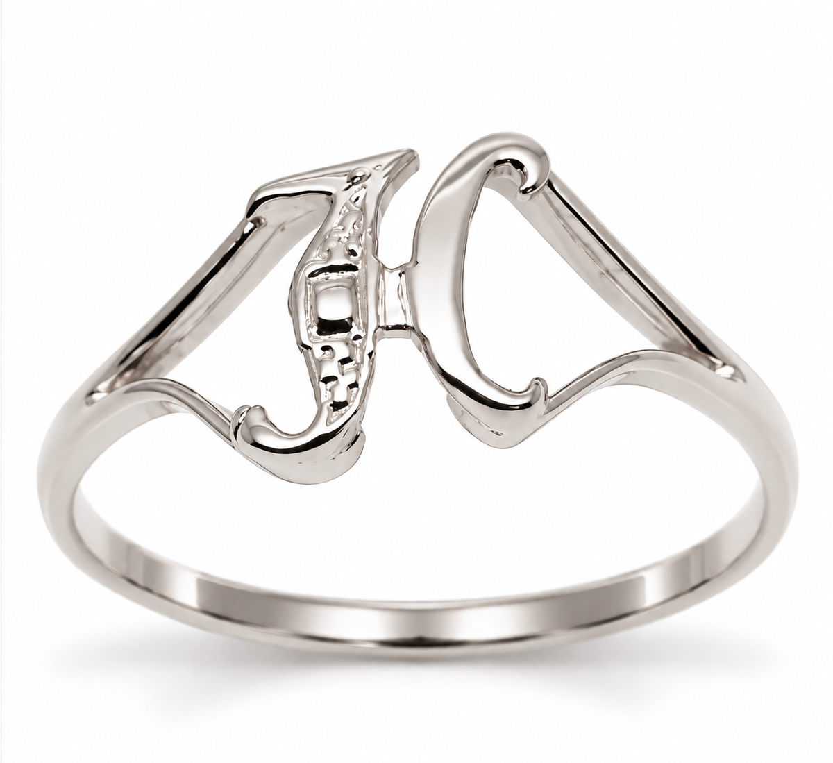 Kaedesigns, Genuine, Solid Yellow Or Rose Or White Gold 375 Initial Ring H