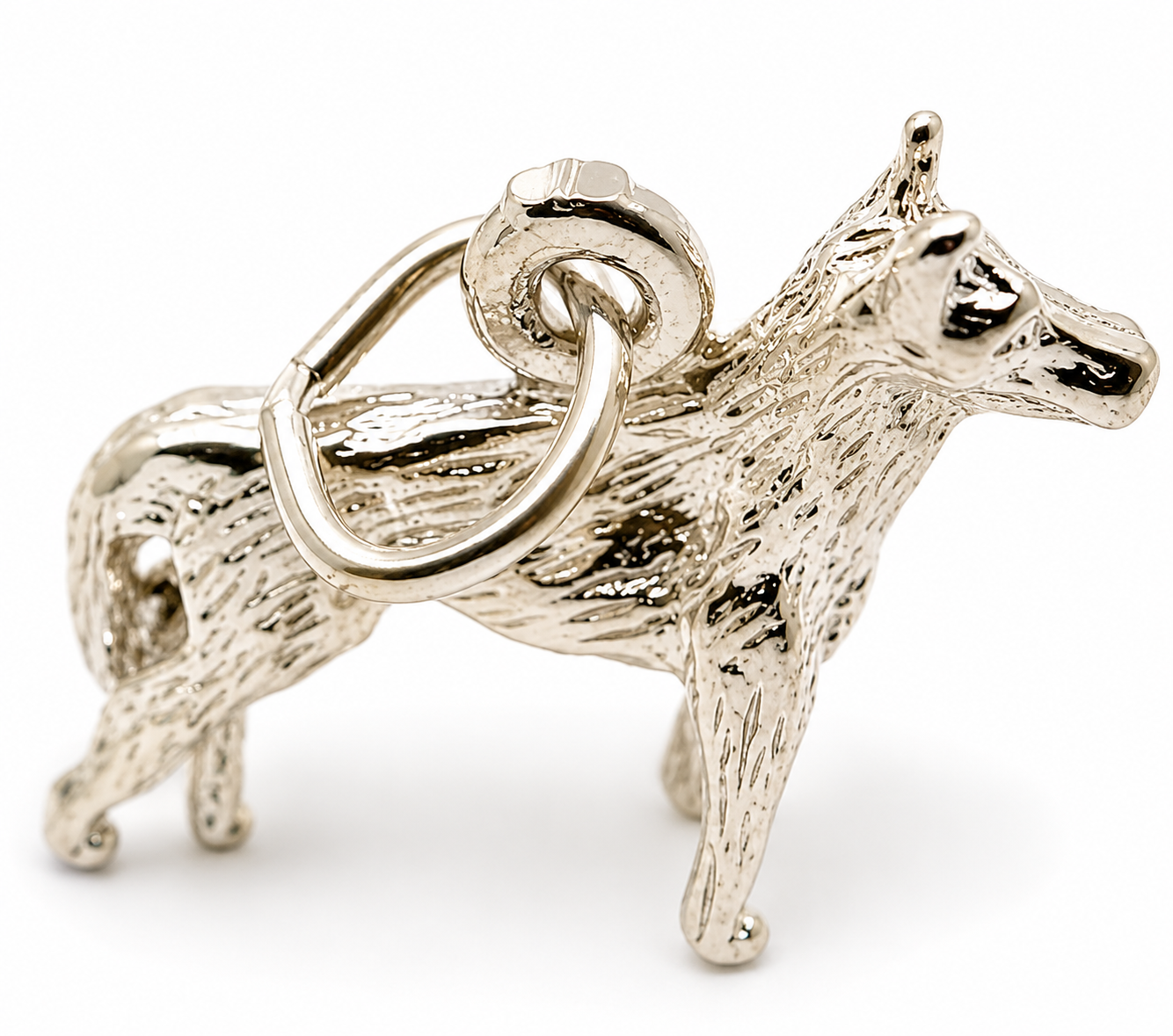 Sterling Silver 925 Alsatian Dog German Shepherd 3D Charm or Pendant