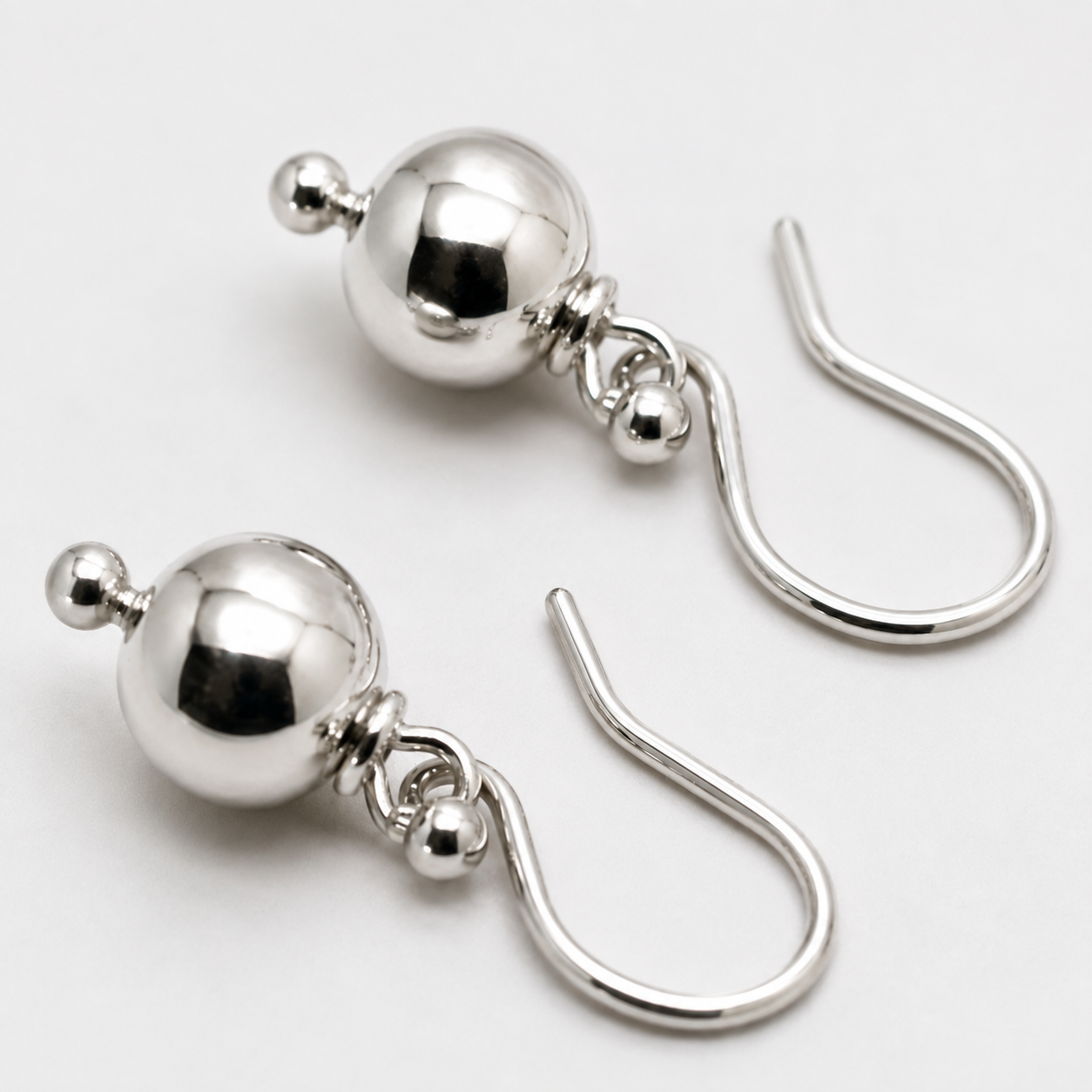 Genuine 9ct 9kt 375 Yellow, Rose or White Gold 8mm Euro Ball Drop Earrings