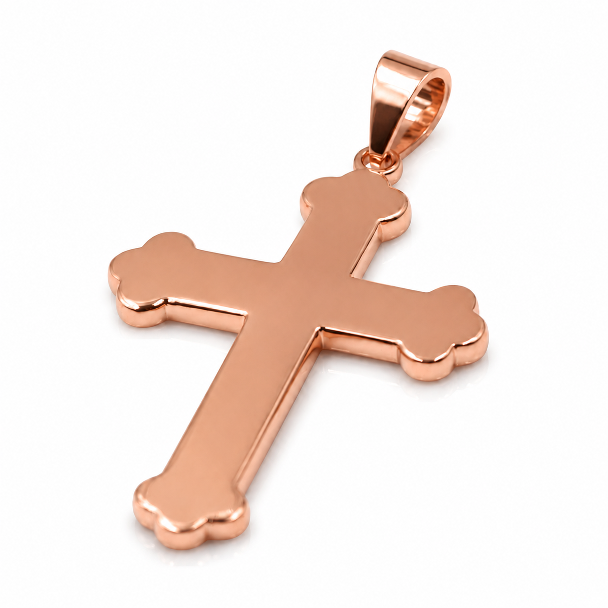 Genuine Full Solid 18ct 18kt 750 Yellow, Rose or White Gold Plain Byzantine Cross Pendant 21g