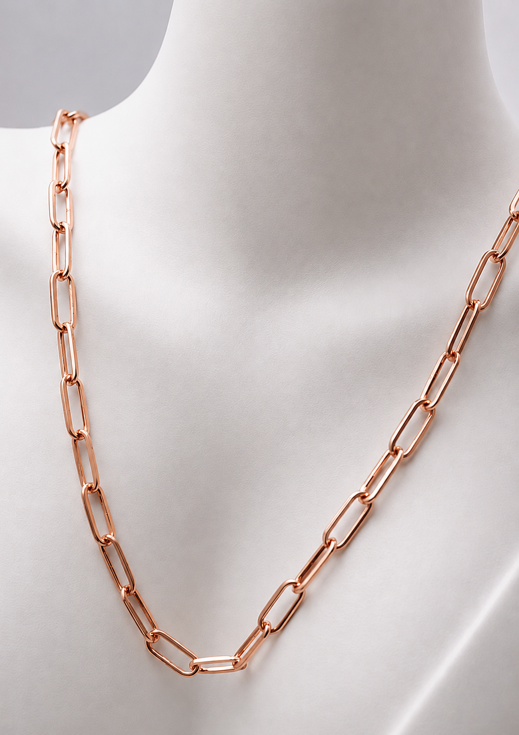 Genuine 9ct 9K 375 Yellow, Rose or White Gold Handmade Solid Paperclip Necklace Chain 60cm