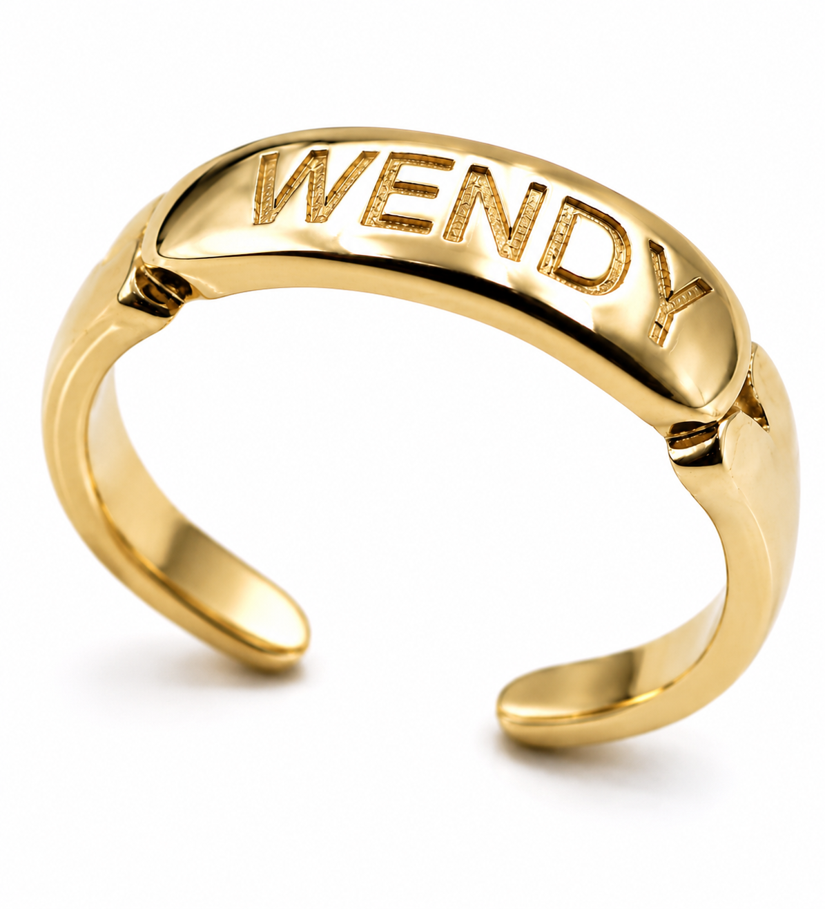 Genuine 9ct 9K 375 Yellow, Rose, White Gold or Sterling Silver Custom Made Name Toe Ring
