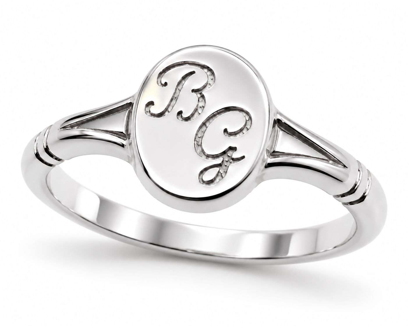 Genuine Full Solid 9ct 9k 375 Yellow, Rose or White Gold Oval Signet Ring Engraved With Two Initials - Choose your size H to P