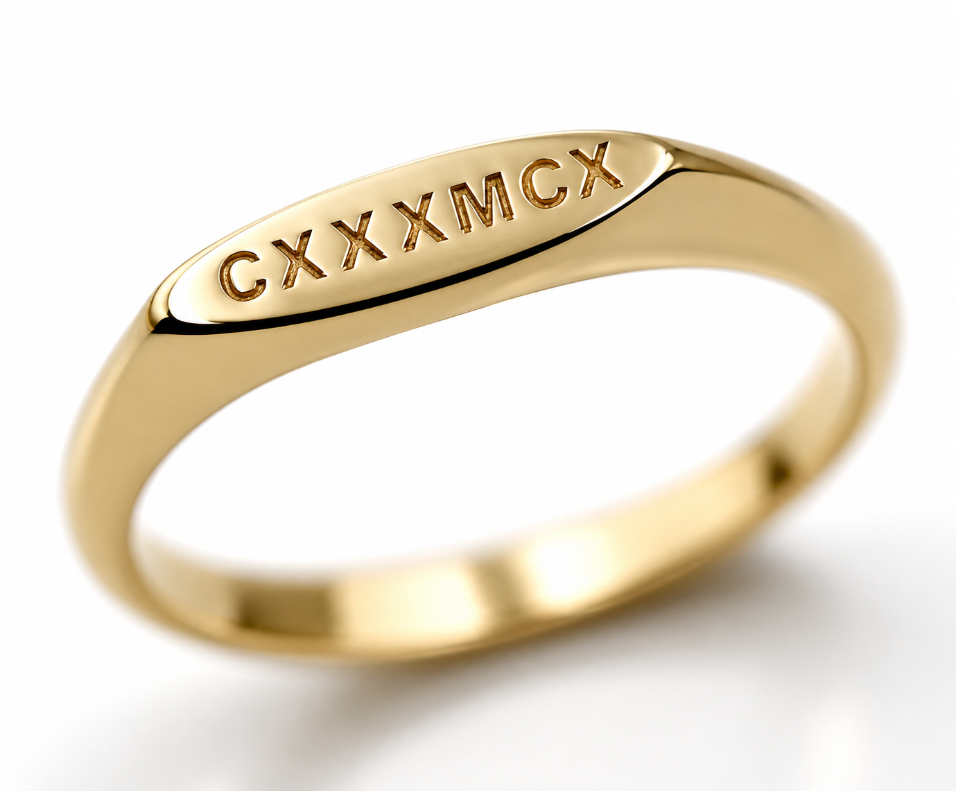 Genuine Solid 9ct 9K 375 Yellow, Rose or White Gold Signet Ring Engraved Initials or Numbers - Choose your ring size H to P