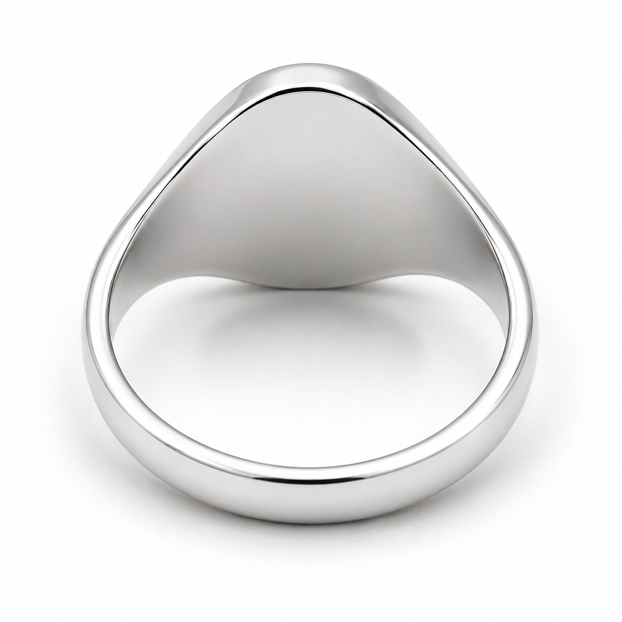 Heavy Solid 9ct 9k 375 White Gold Oval Signet Ring plus engraving in your size