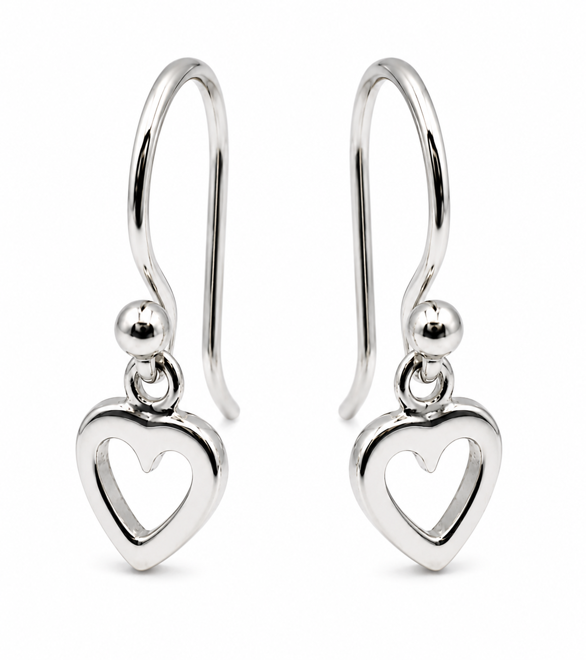 Kaedesigns Genuine 9ct 9k 375 Solid Delicate Small Yellow, Rose or White Gold Dangle Open Heart Earrings