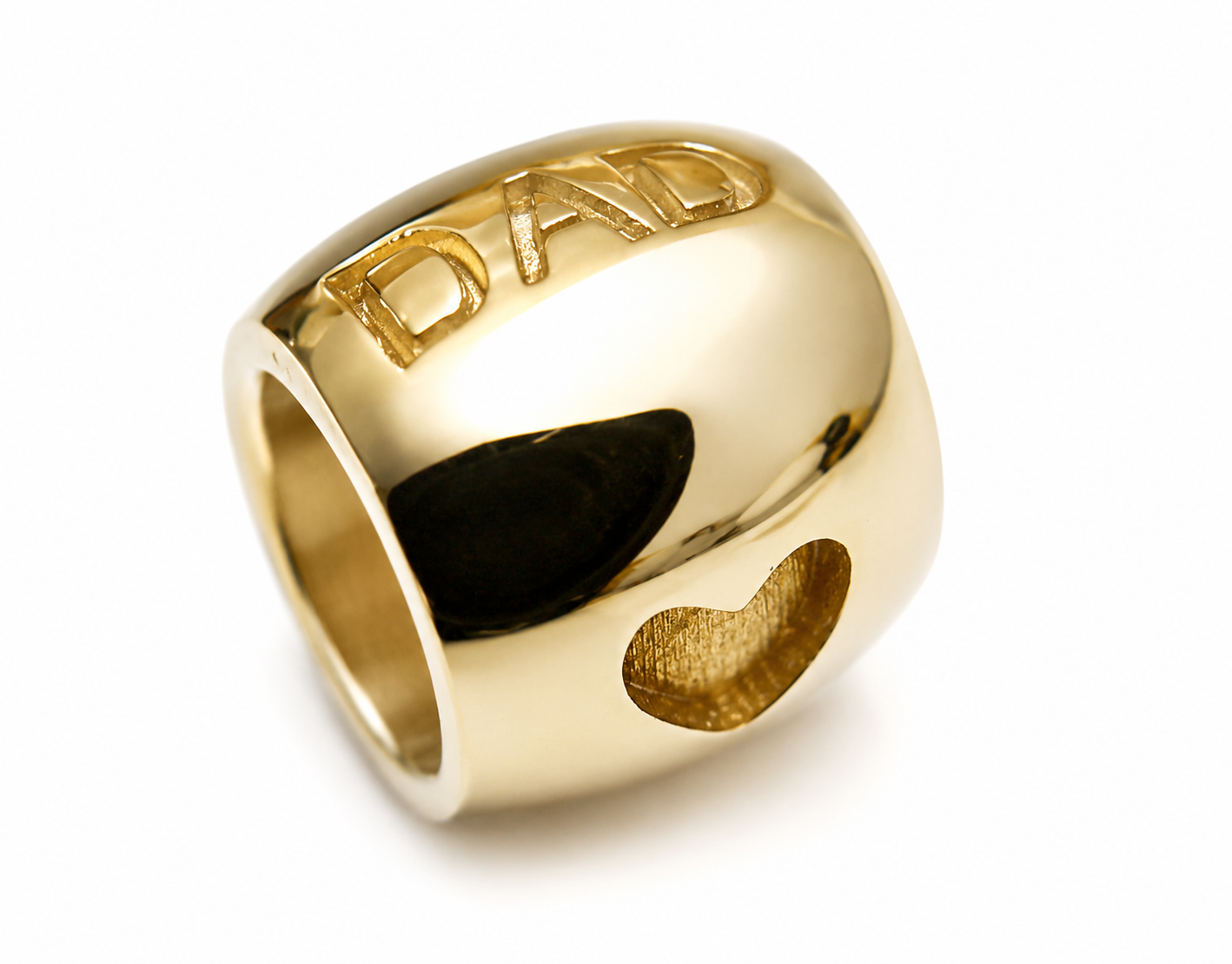 Genuine 14ct 14k Yellow or Rose or White Gold Heavy DAD Bead Charm