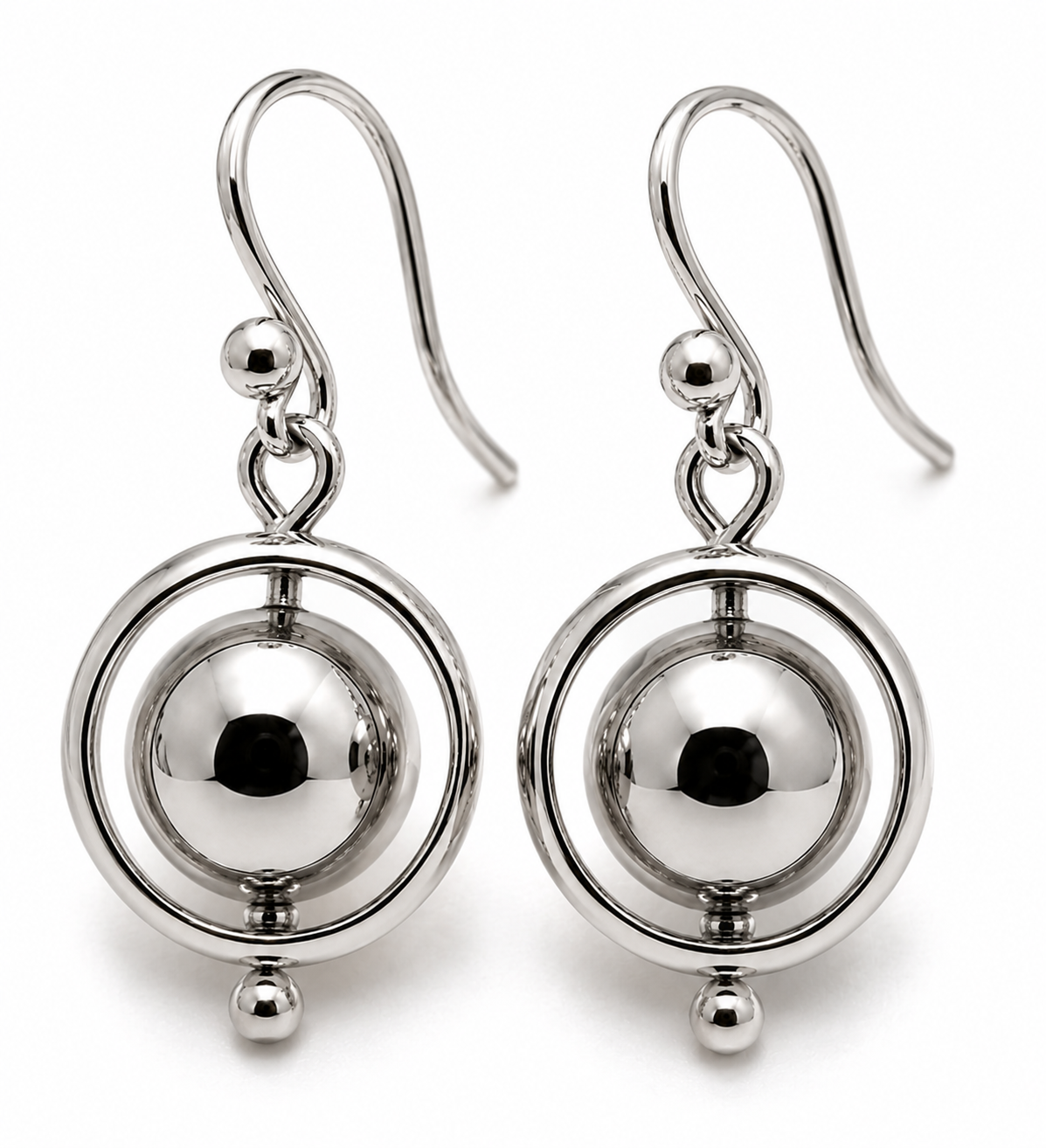 Kaedesigns Genuine 9ct 9k 375 Yellow, Rose or White Gold 12mm Spinning Belcher Ball Earrings