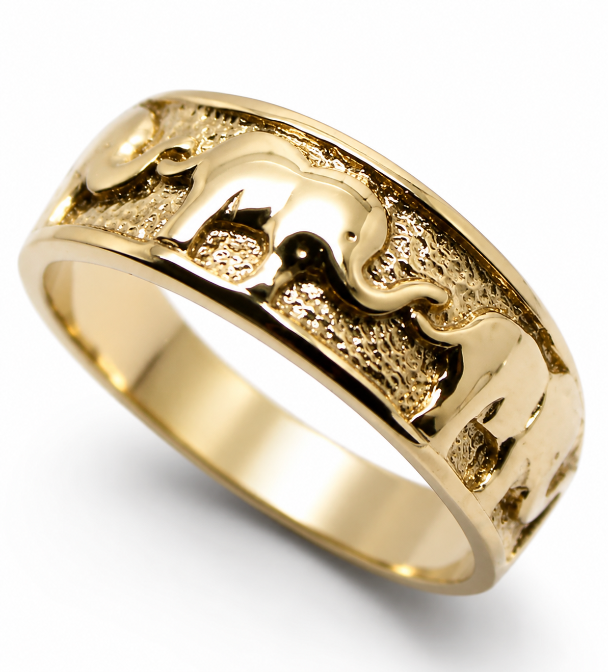 Genuine 9ct 9kt 375 Full Solid Yellow, Rose or White Gold Lucky Elephant Ring - Choose your size H to K