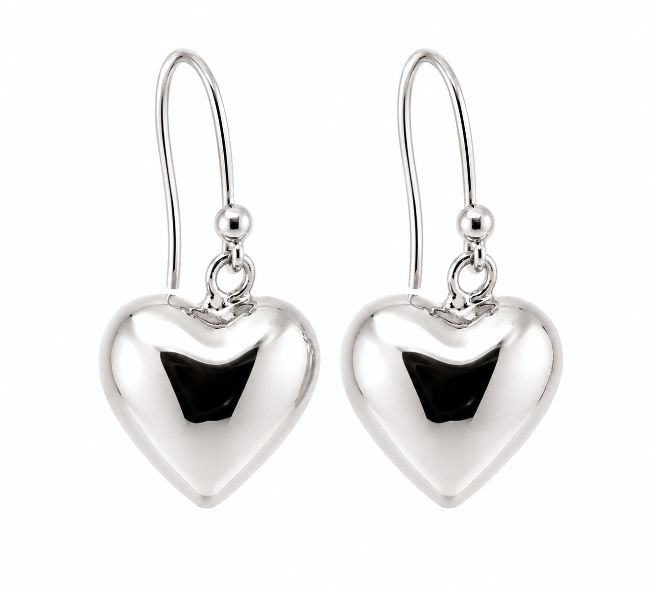 Genuine 9ct 9k 375 Yellow Gold or White Gold or Rose Gold Half Heart Earrings