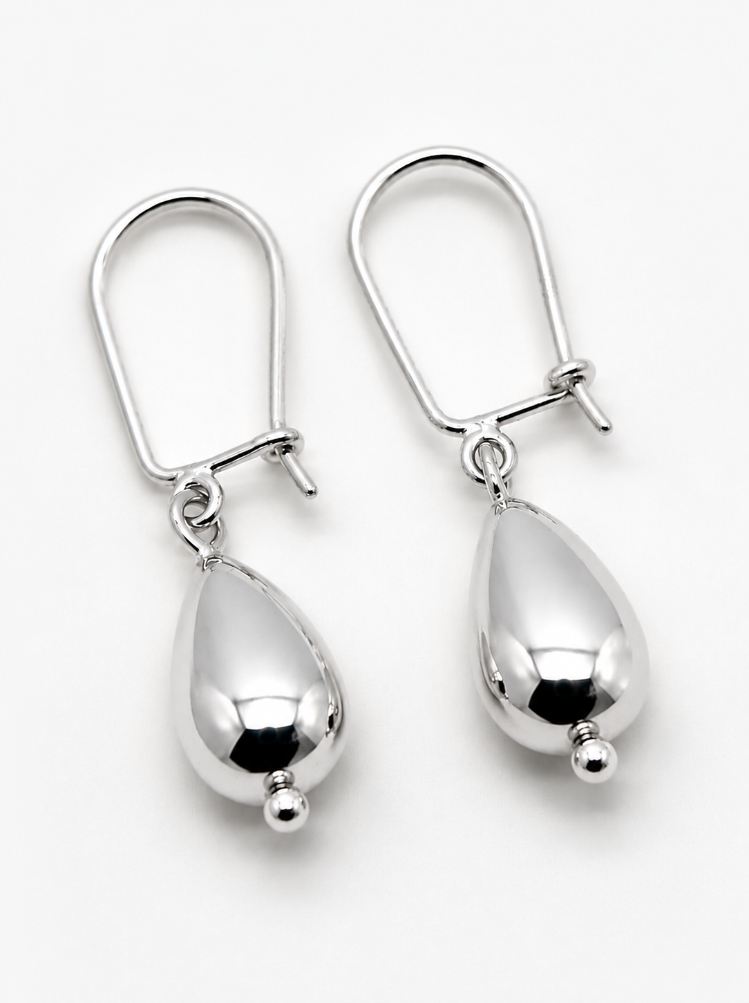 Genuine 9ct 9kt 375 Solid Yellow, Rose or White Gold Teardrop Continental Hook Earrings