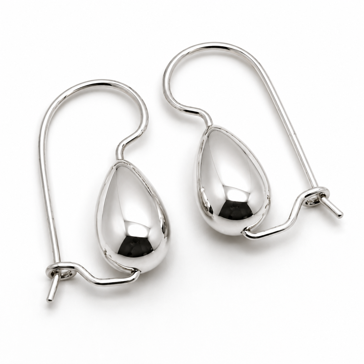 Genuine 9ct 9kt Solid Yellow, Rose or White Gold Teardrop Hook Earrings