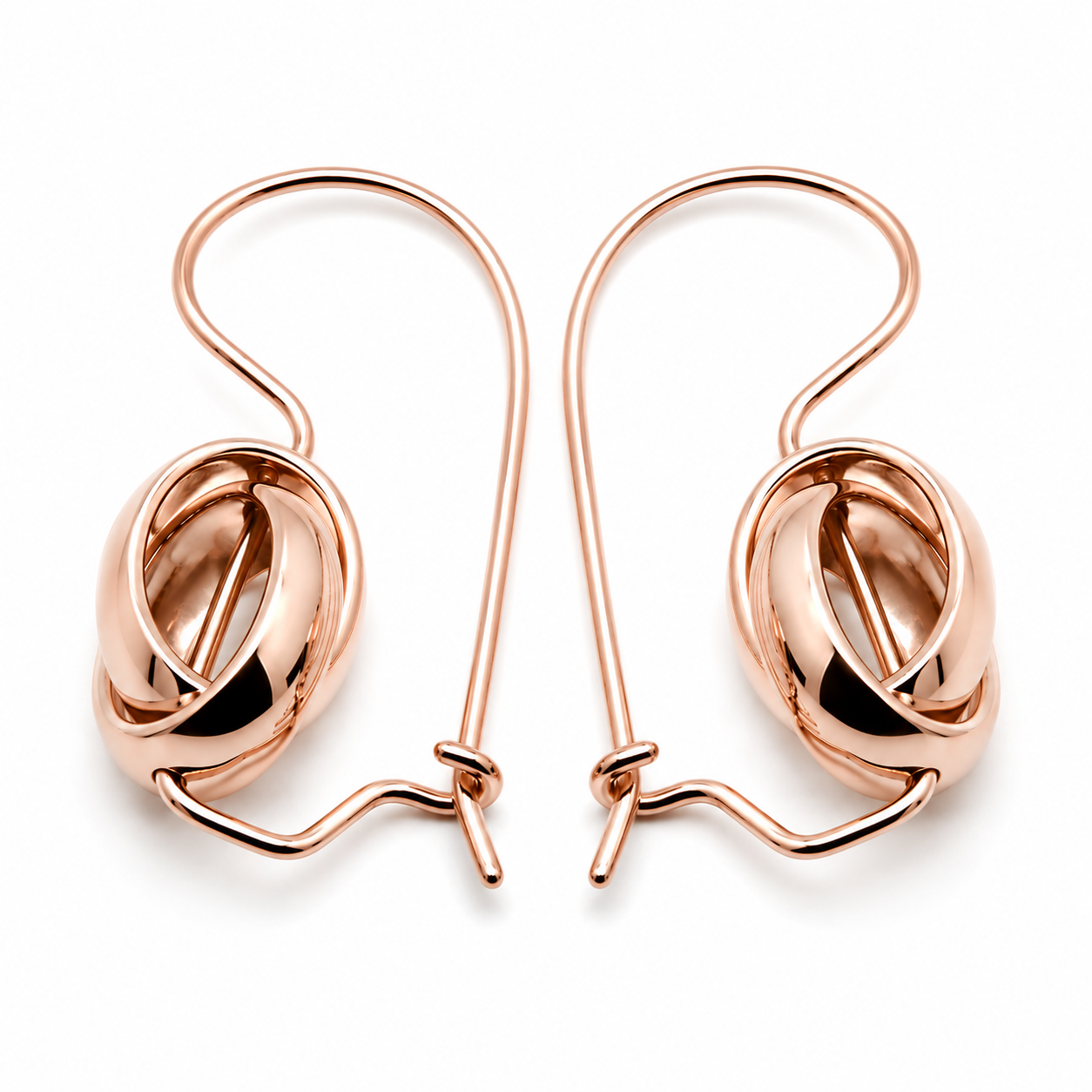 Kaedesigns Genuine 9ct 9K 375 Yellow, Rose or White Gold Spinning Oval Belcher Ball Earrings