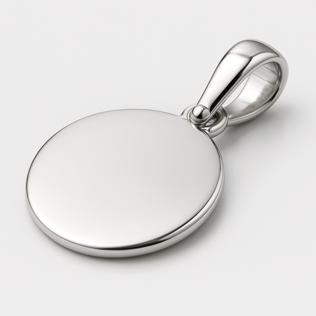 Genuine 9ct 9k Solid Yellow, Rose or White Gold 20mm Disc Round Circle Pendant