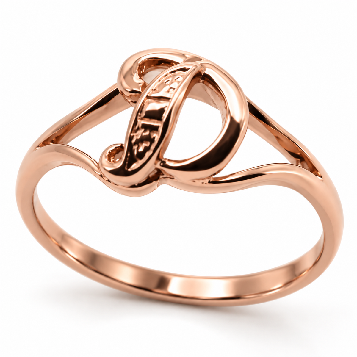 Genuine Delicate 9ct 375 Yellow, Rose or White Gold Initial Ring D