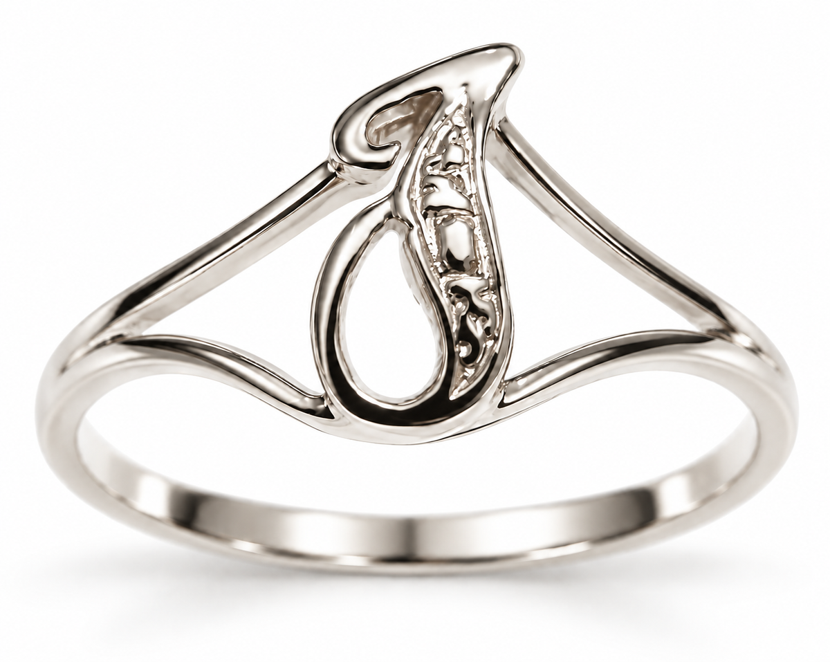 Genuine Delicate 9ct 375 Yellow, Rose or White Gold Initial Ring J