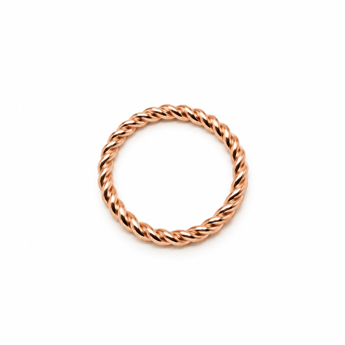 Genuine 9ct 9k 375 Yellow, Rose or White Gold Dress rope stacker ring - Choose your ring size K to R