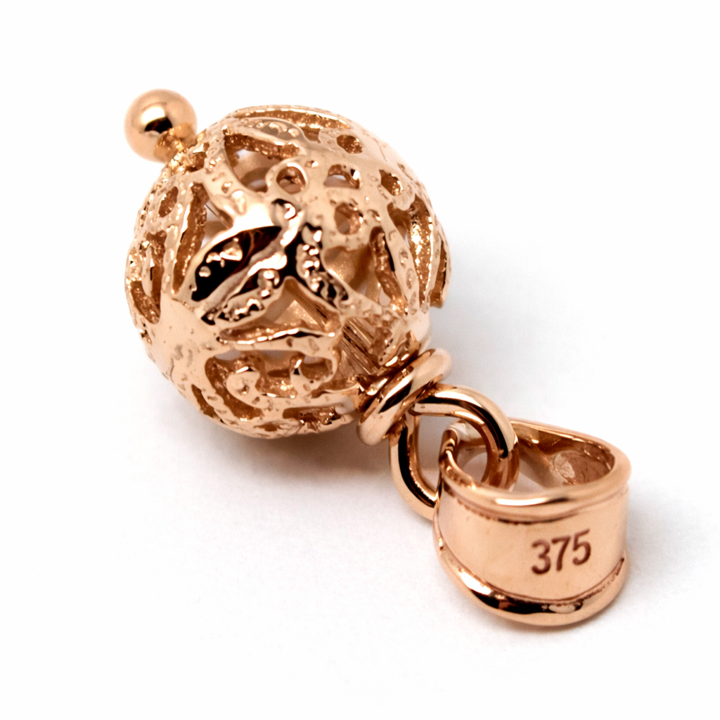 Kaedesigns New Genuine 9ct 9K Yellow, Rose or White Gold 10mm Filigree Ball Pendant