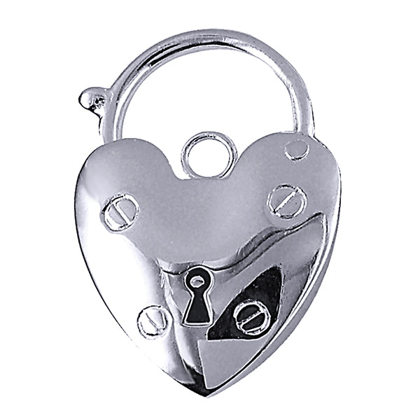 Sterling Silver 925 Bubble Heart Large 20mm Plain Polished Heart Padlock