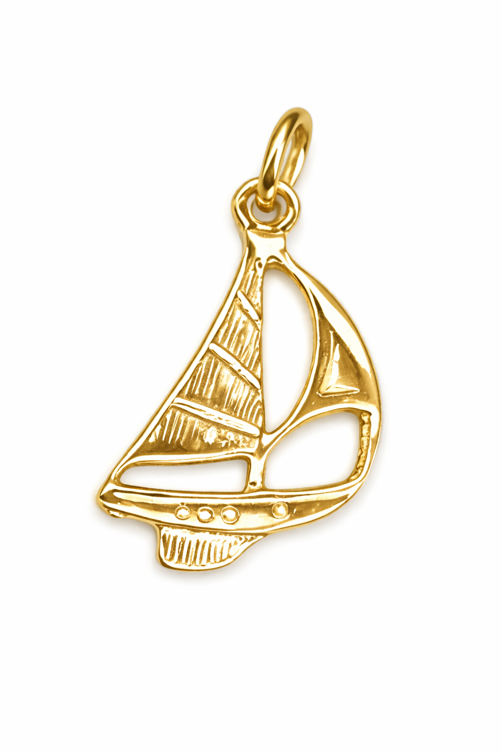 Genuine 9ct Yellow Gold or Sterling Silver Solid Yacht Boat Pendant or Charm