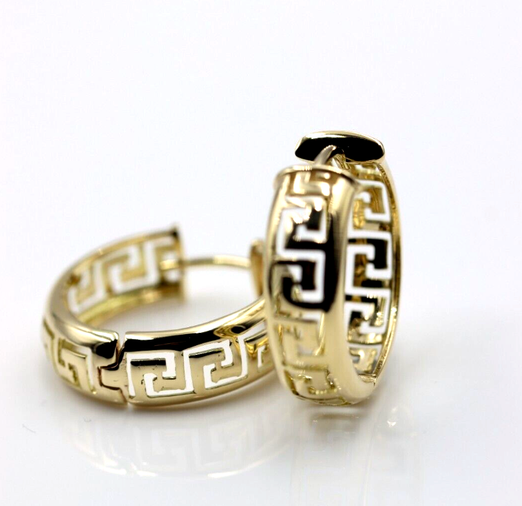 Greek key hoop deals earrings