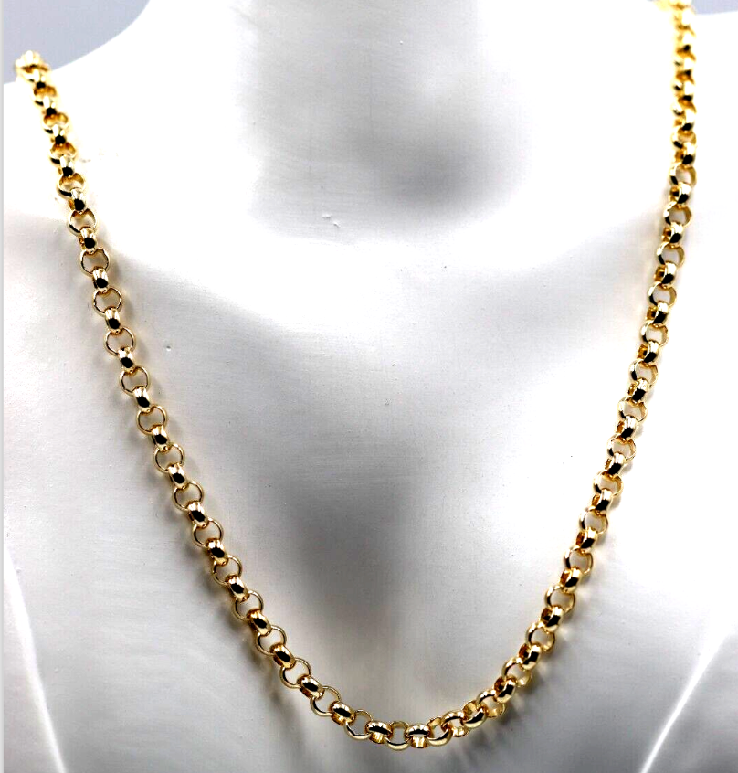 Genuine New Heavy 9ct Yellow, Rose or White Gold Belcher Chain Necklac