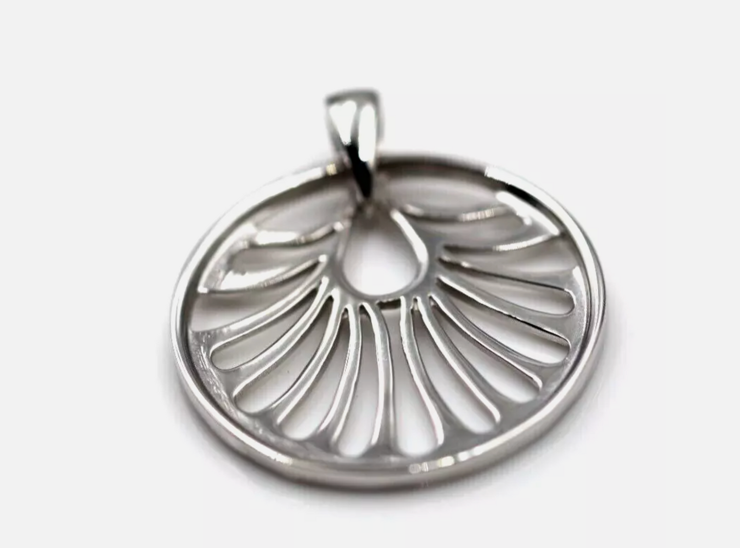 Kaedesigns Genuine Solid Sterling Silver 925 Circle Cut Out Pendant