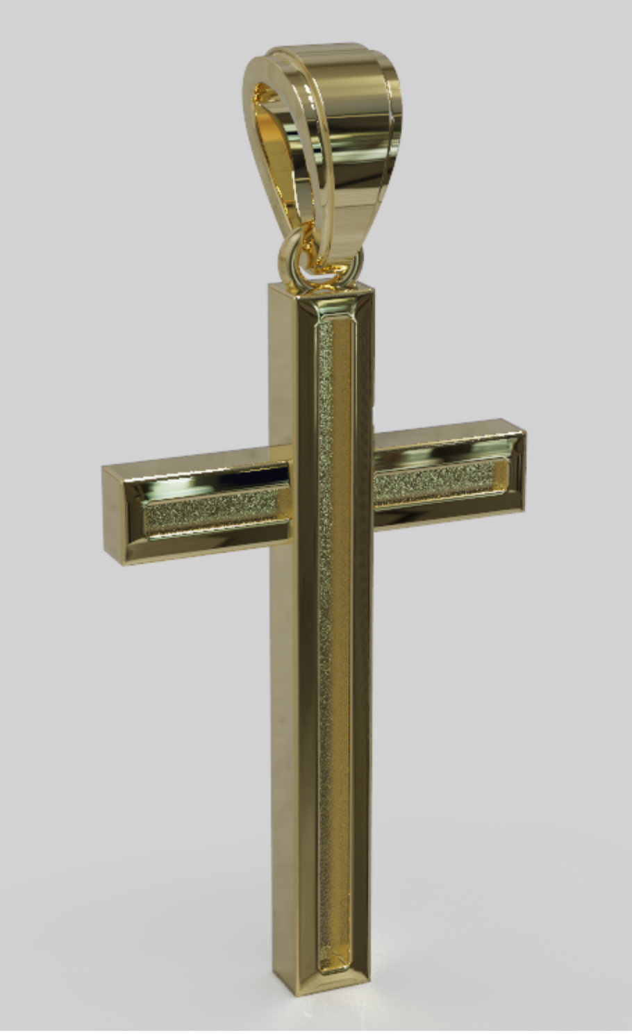 Genuine Solid 18ct 18K Yellow Gold Cross Pendant 38mm x 16mm