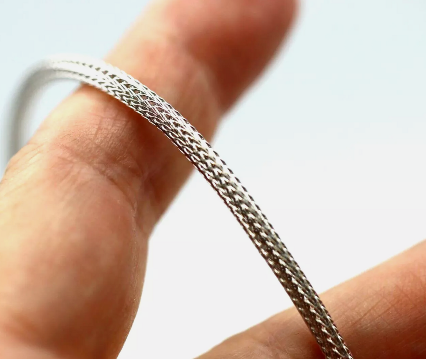 Genuine 9ct White Gold Hollow Snake Chain Necklace / Chain 7.62 grams 45cm