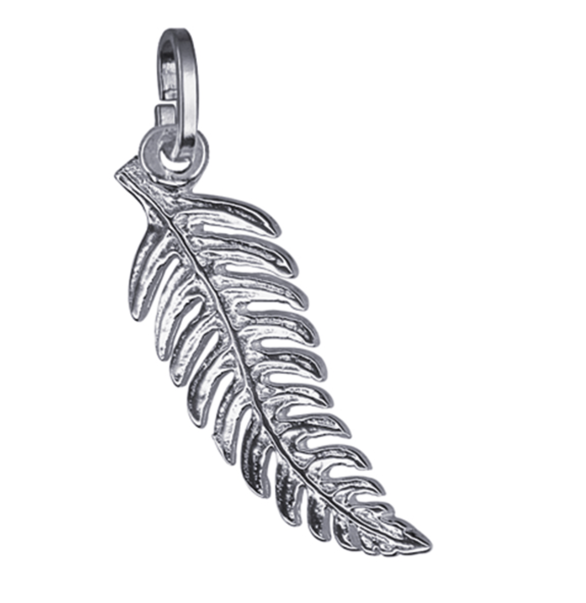 Genuine Sterling Silver Solid New Zealand Fern Leaf Charm / Pendant