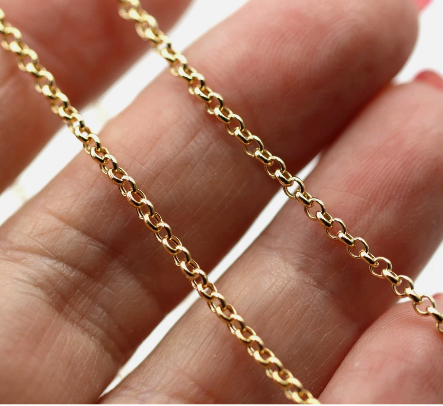 Genuine 9ct 9K Yellow Gold Belcher Cable Chain Necklace 52cm 2.4grams