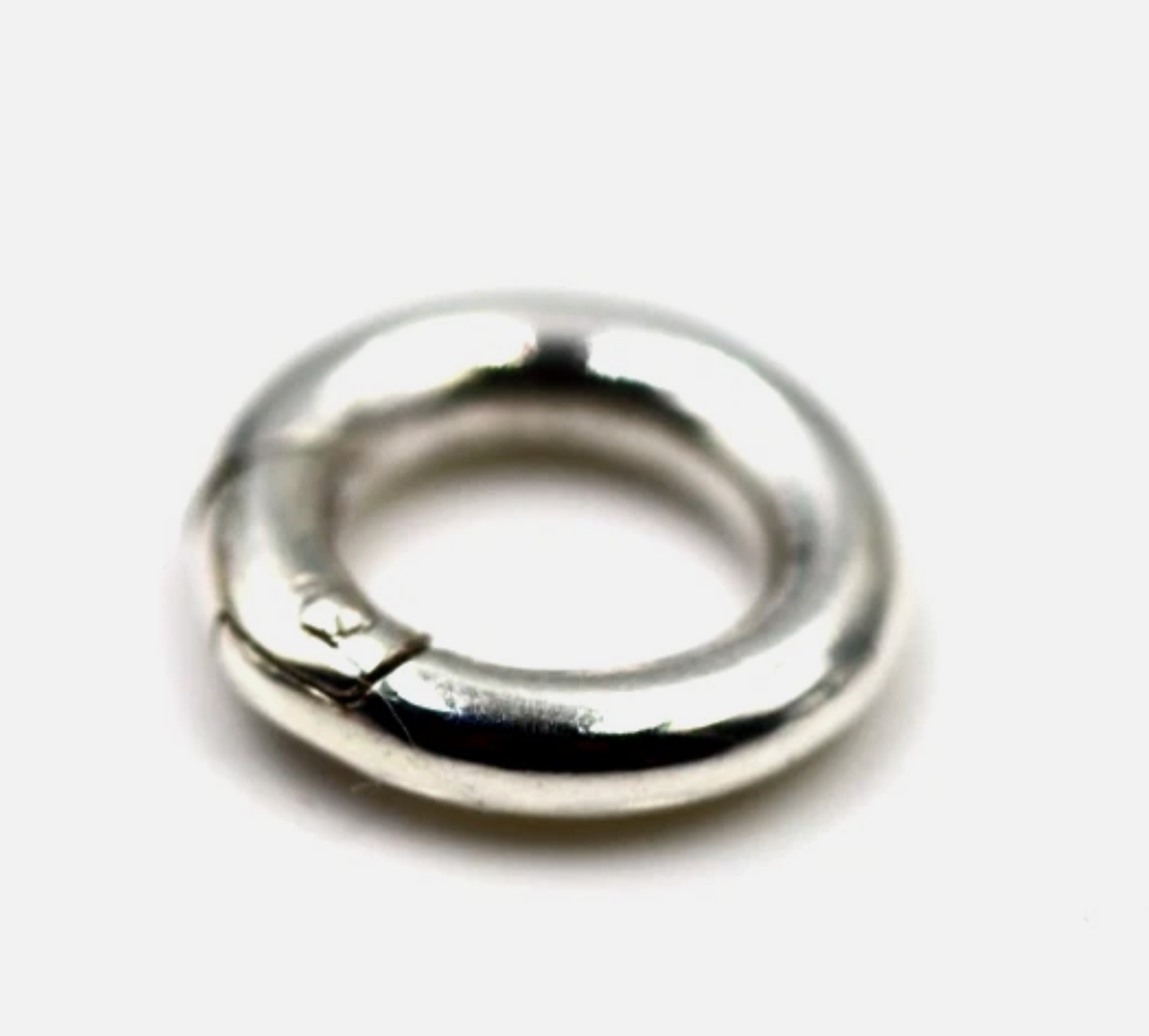 Sterling Silver 925 12mm Round Spring Circle Clasp Shortener Polished