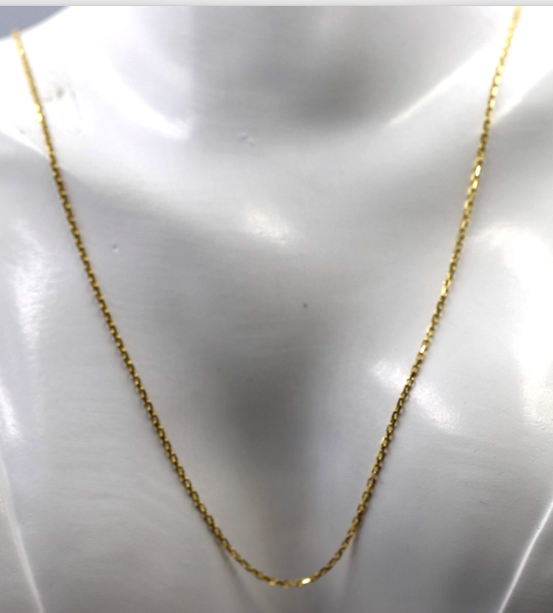 Genuine 18ct 18k 750 Yellow Gold Square Kerb Curb Chain 50cm Necklace Chain