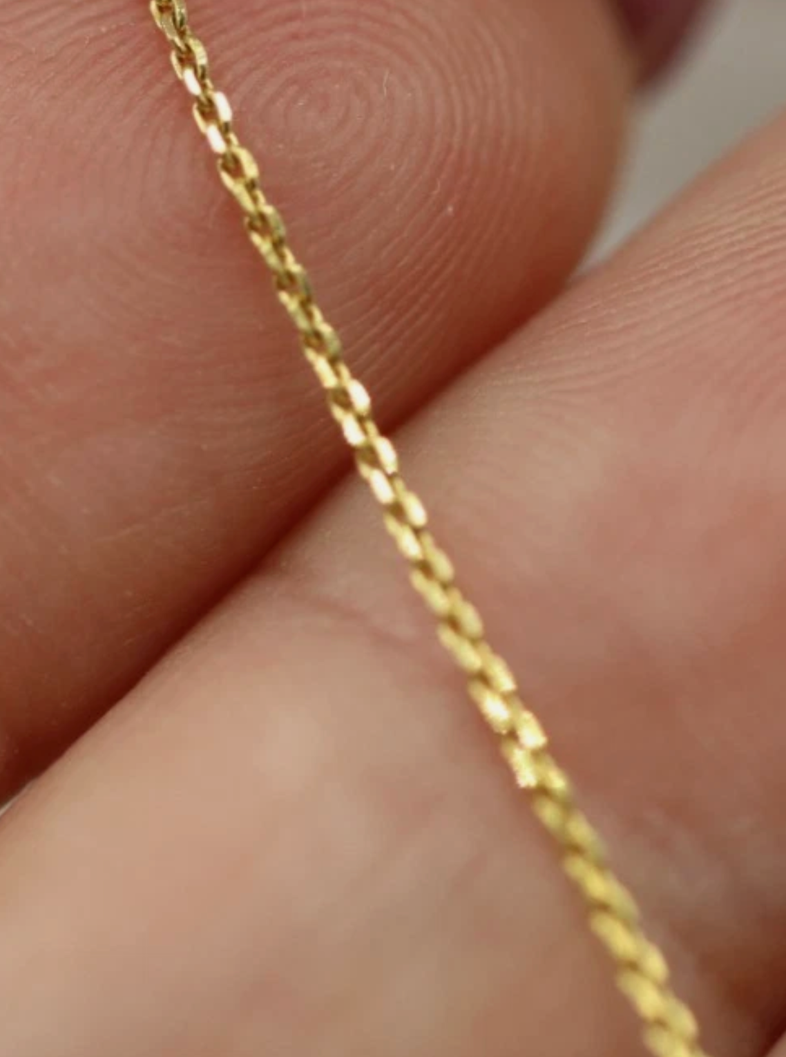 Genuine 18ct 18k 750 Yellow Gold Fine Cable Chain 50cm Necklace Chain