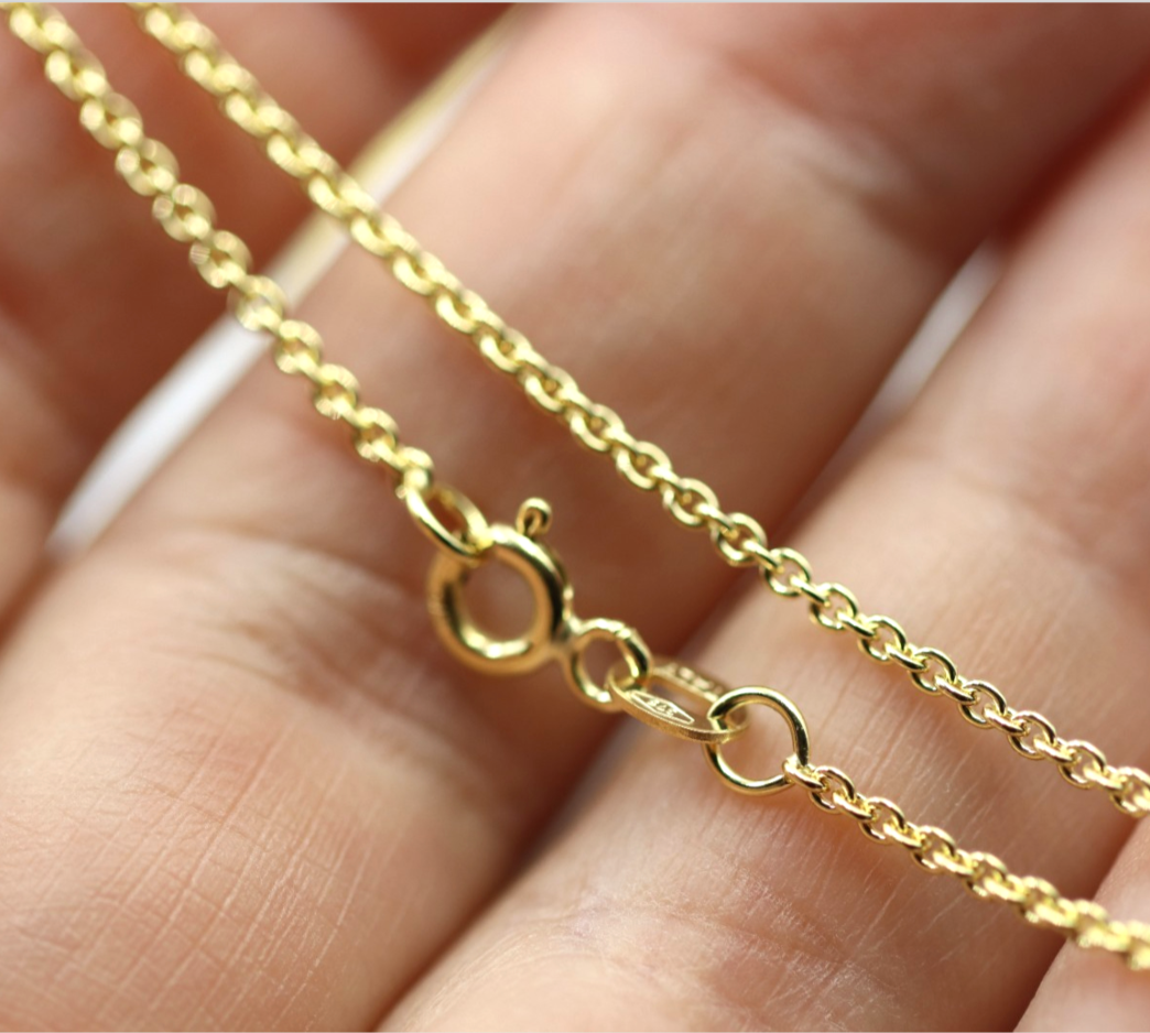 Genuine 9ct 9k 375 Yellow Gold Cable / Belcher Chain Necklace - Various lengths