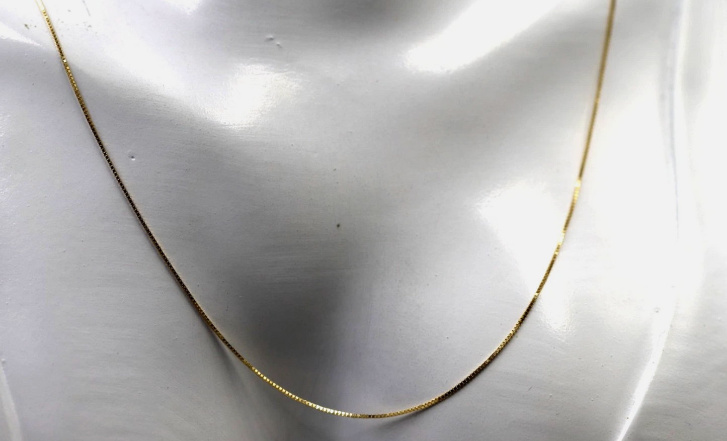 Genuine 18ct 18k 750 Yellow Gold Fine Box Chain 50cm Necklace Chain
