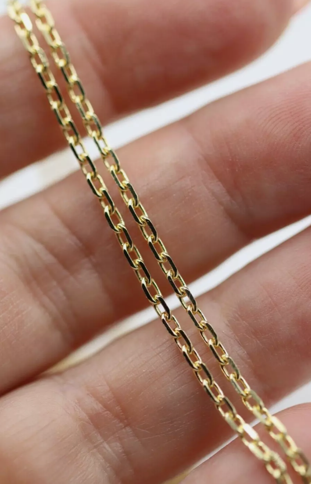 Genuine 18ct Yellow Gold Diamond Cut Anchor 2.20mm 60cm