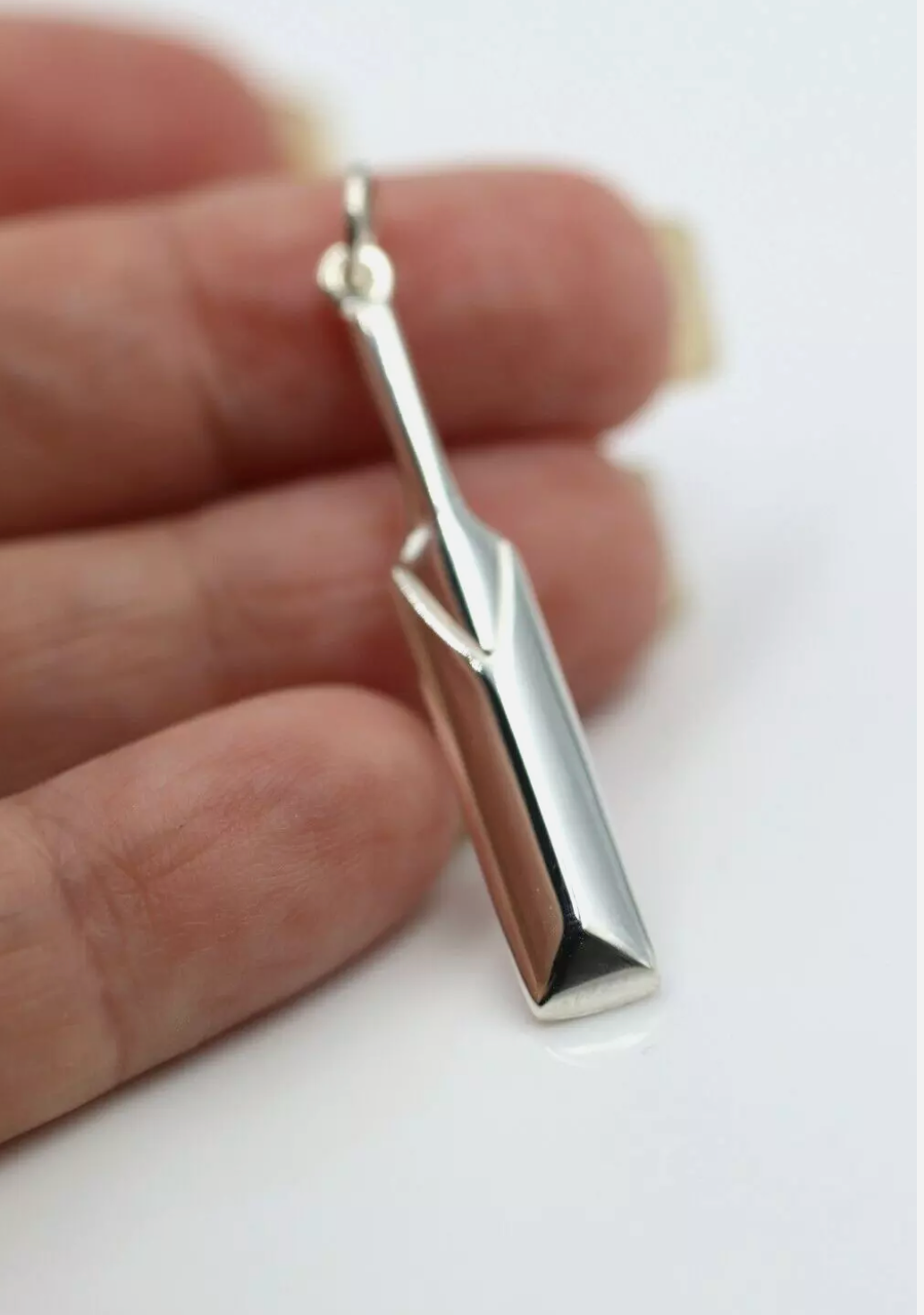 Kaedesigns Large New Sterling Silver Solid Cricket Bat Pendant / Charm