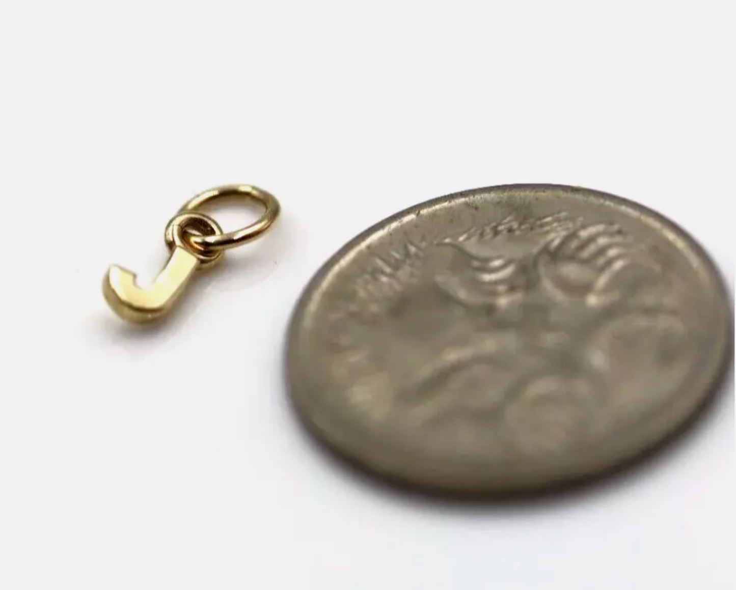 Genuine 18ct Genuine Solid Tiny Very Small Yellow, Rose or White Gold Initial Pendant Charm J