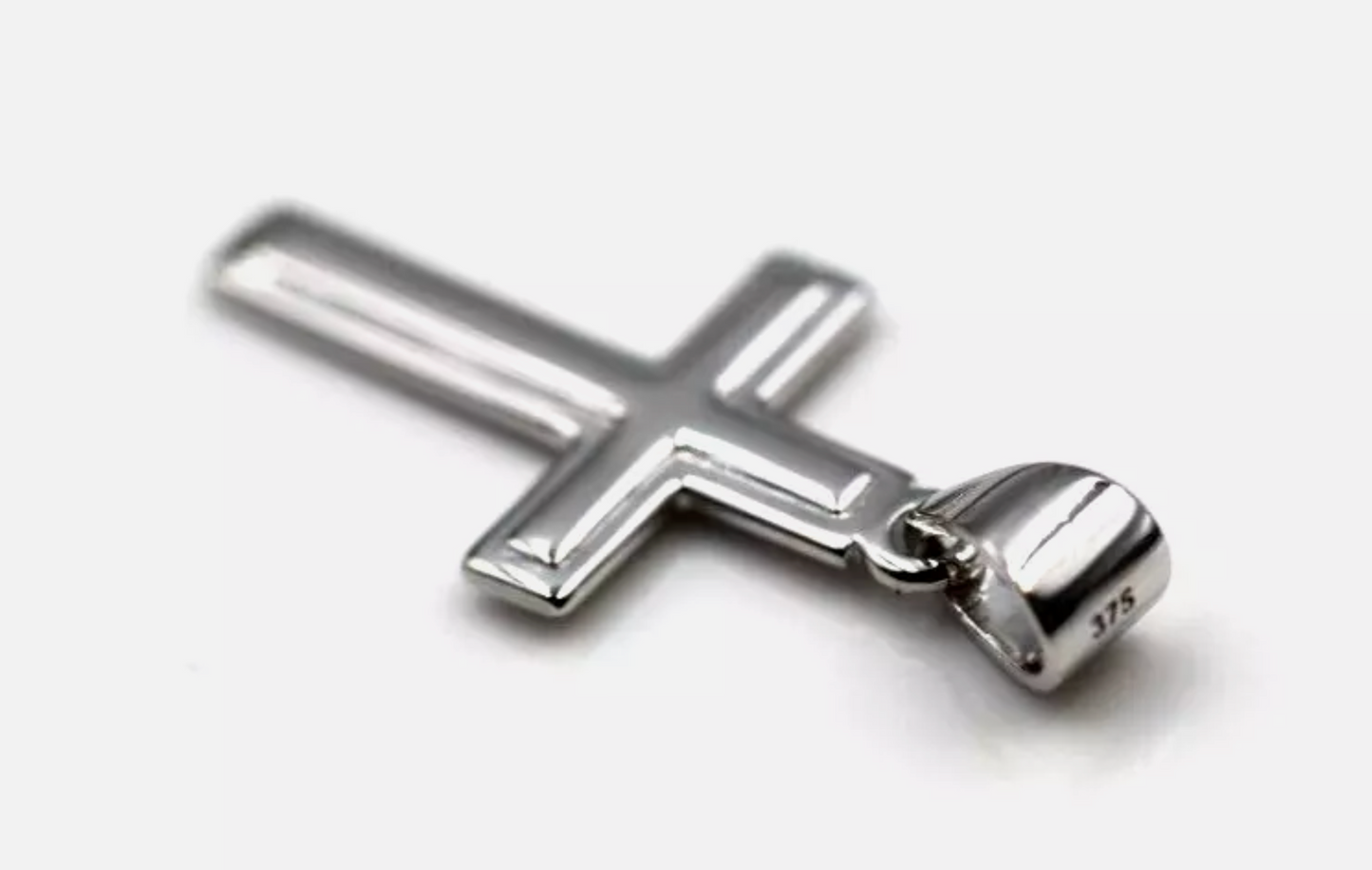 Genuine Small New 9ct 9K Yellow, Rose or White Gold Plain Cross Pendant