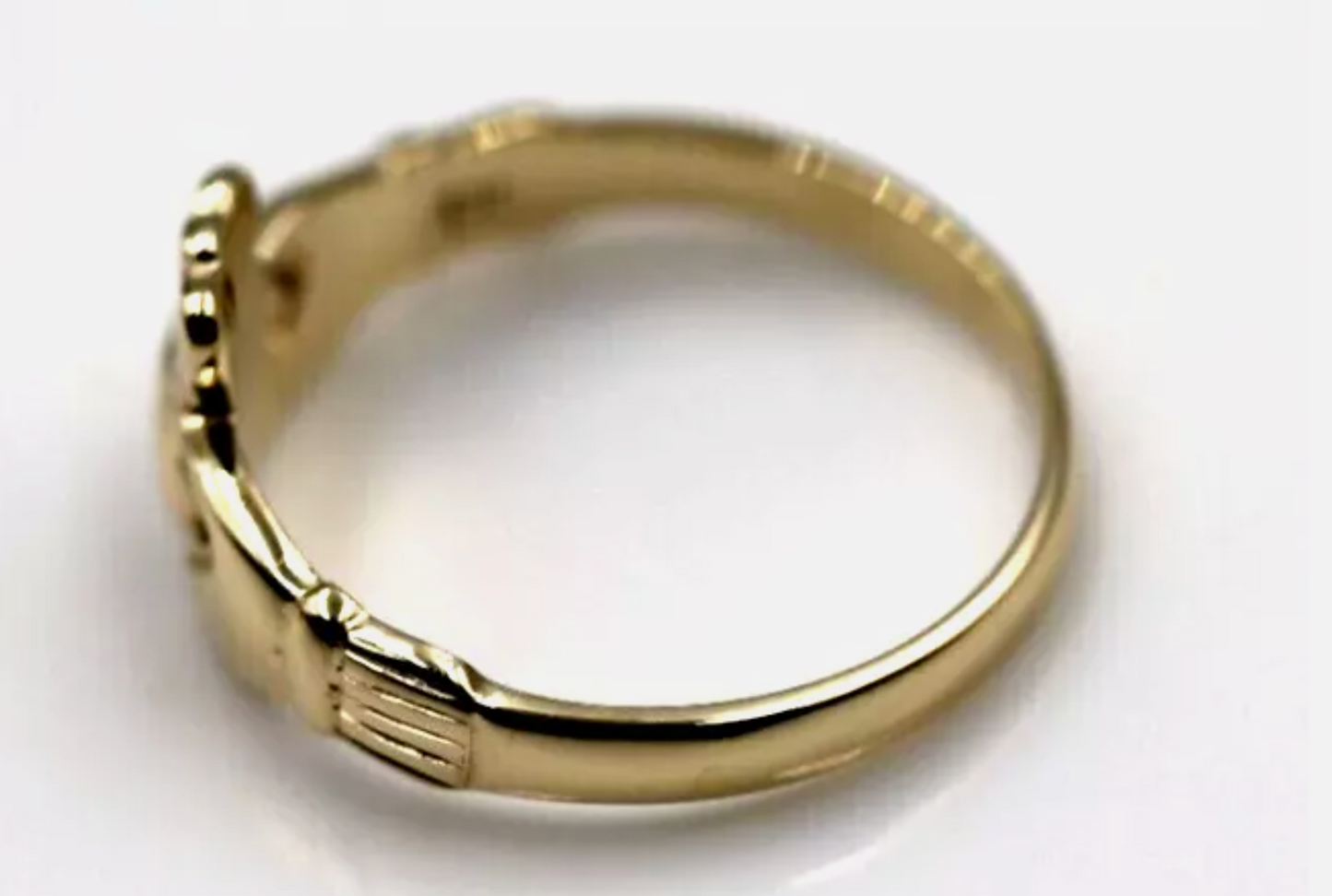 Genuine 9ct 375 Solid Yellow, Rose or White Gold Claddagh Celtic Friendship Ring In Your (Sizes L to S)